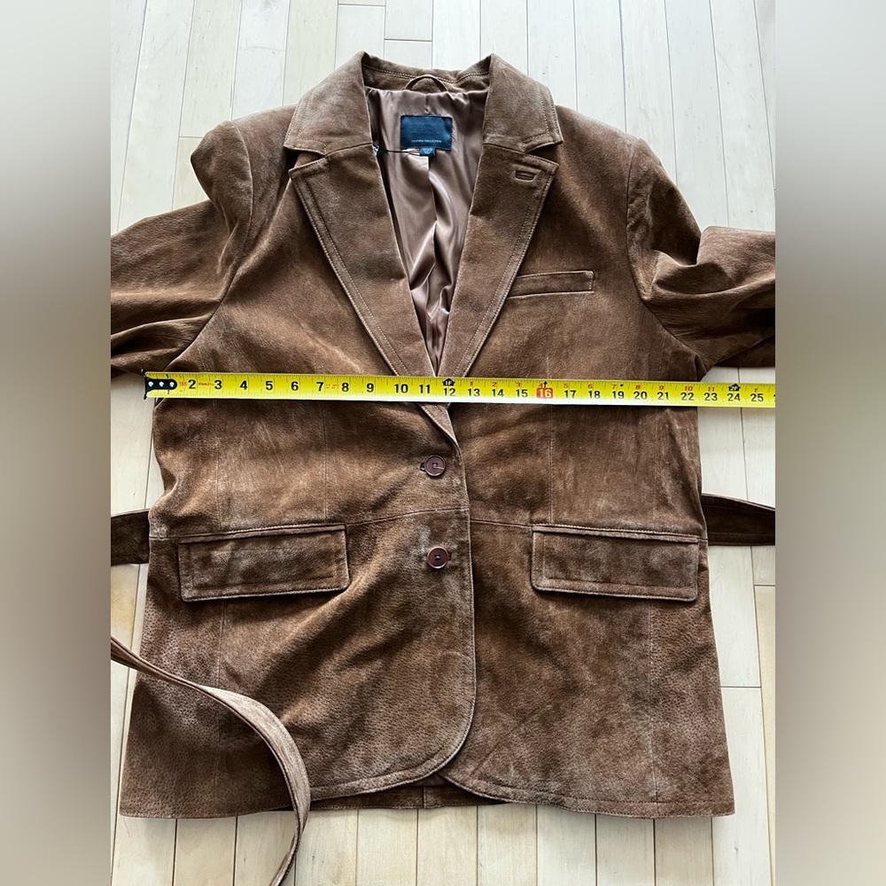 Zara Brown Suede Belted Coat - Picture 11 of 16